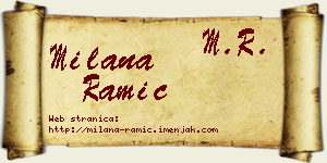 Milana Ramić vizit kartica